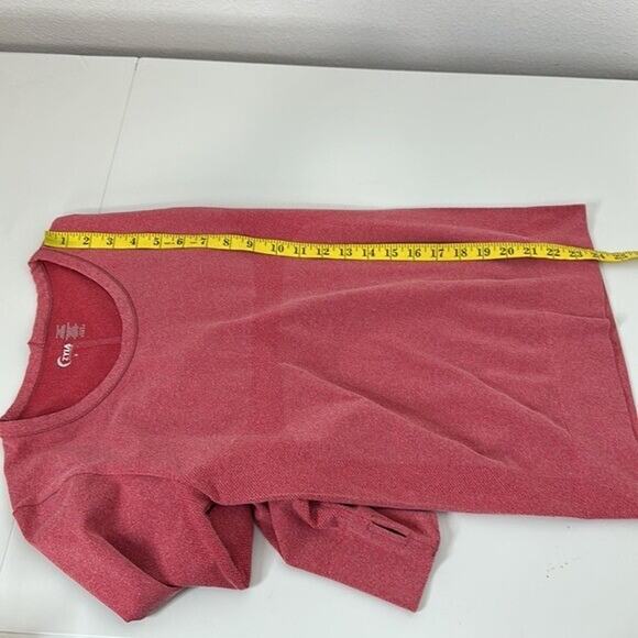 Zyia Performance Tee Shirt Womens Small Red Heathered Thumb Holes Compression - Picture 7 of 9